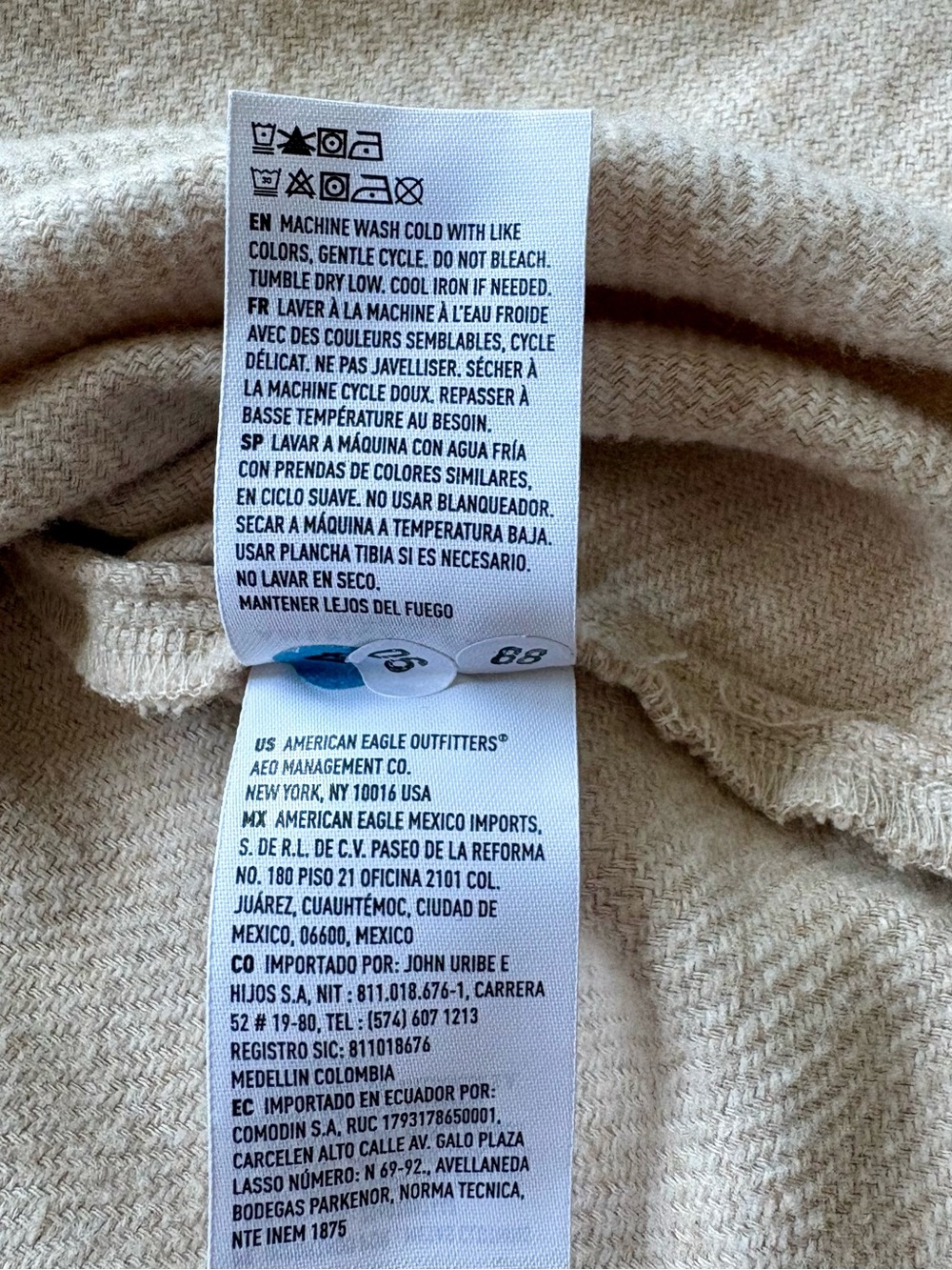 NWT AE American Eagle Oversized Fleece & Love Shacket Tan Sand Beige L - Picture 10 of 10